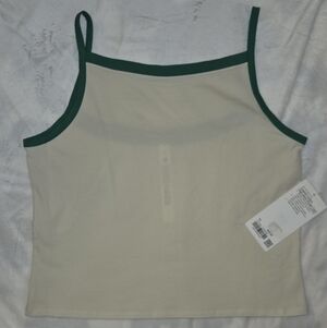 Lululemon Athletica Ivory Tank Top with Raceway Green Trim